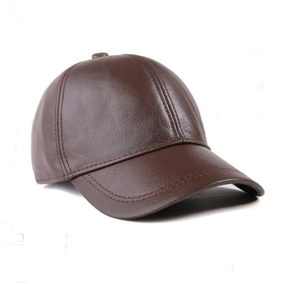 Real Lambskin Leather Ball Cap – Premium Leather Hat | Dad Hat - Picture 1 of 4